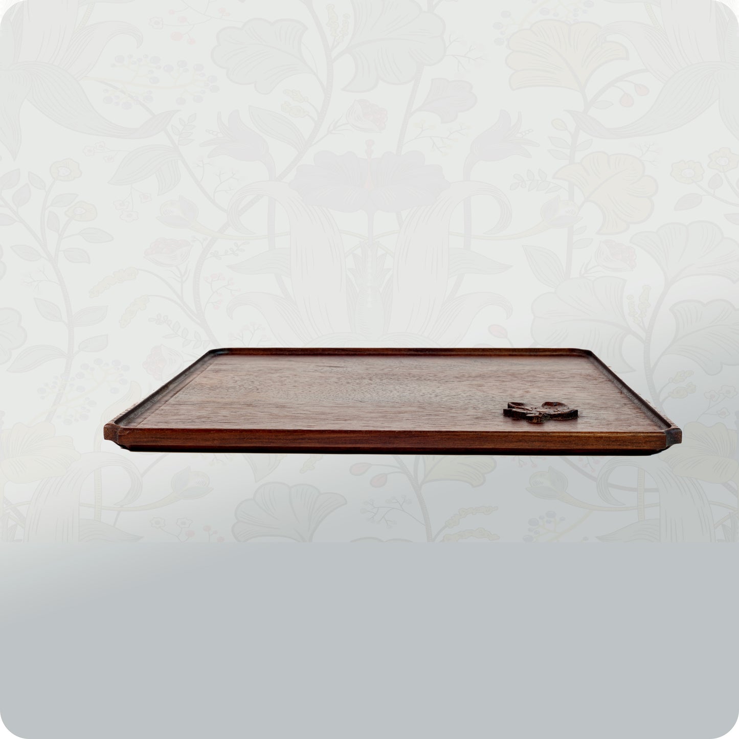 Square Tray with Flower