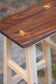 Counter Height Saddle Stool with Zebrawood Inlay