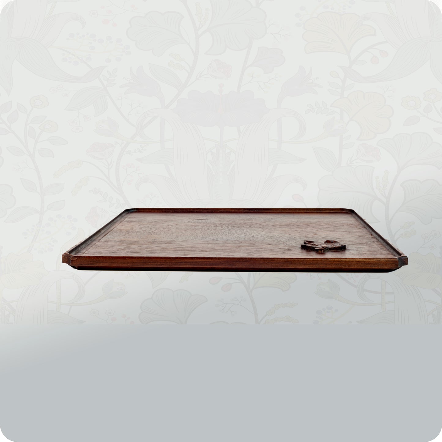 Square Tray with Flower